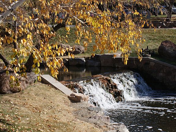 Waterfall view from patio & deck