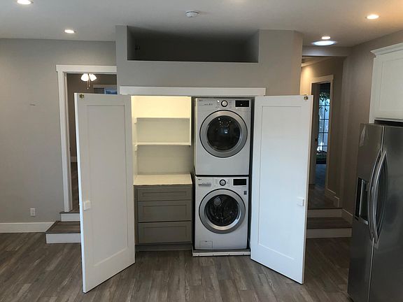 New Washer/Dryer/counter/storage