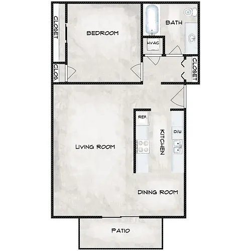 Floor plan One Bedrooms Apts