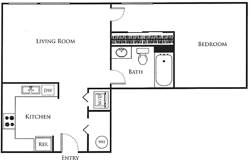 Floor plan One Bedroom 537
