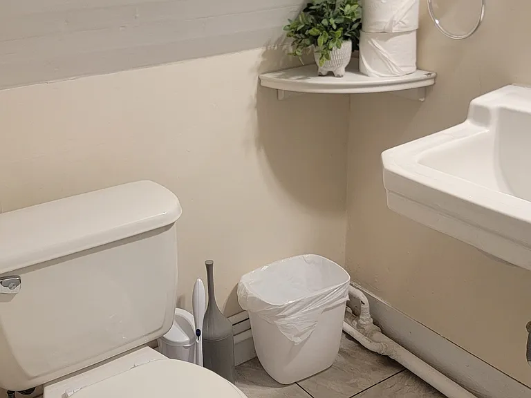 Upstairs small bath room with SMALL tub.