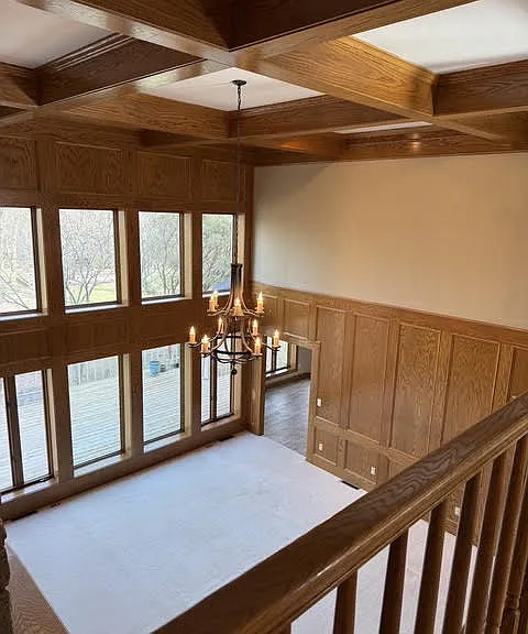 View of the gathering room below from the catwalk