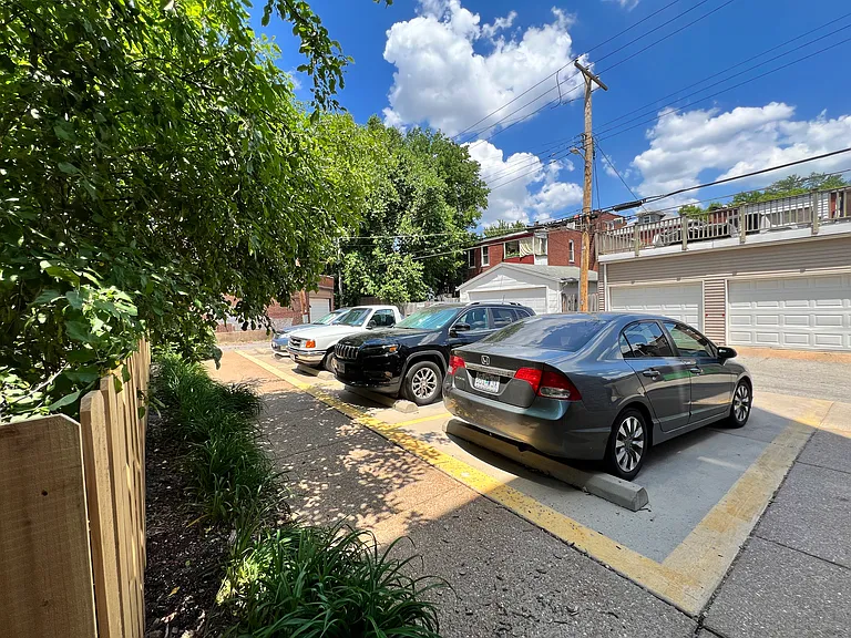 There are five first come, first serve parking spots, as well as, a 30 minute unloading space.