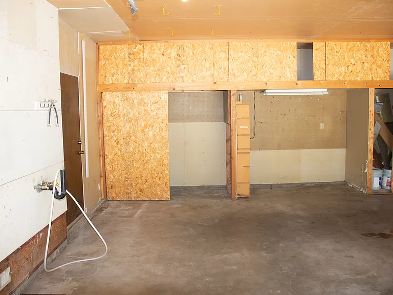 2 car garage with storage bays