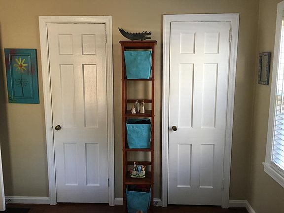 Two closets in master bedroom
