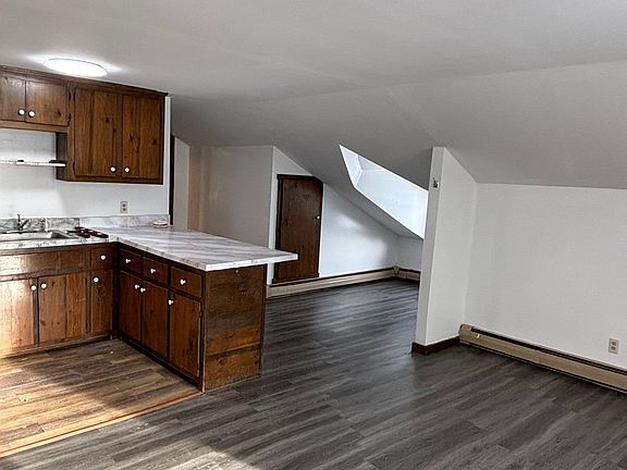 living room, kitchen, office nook