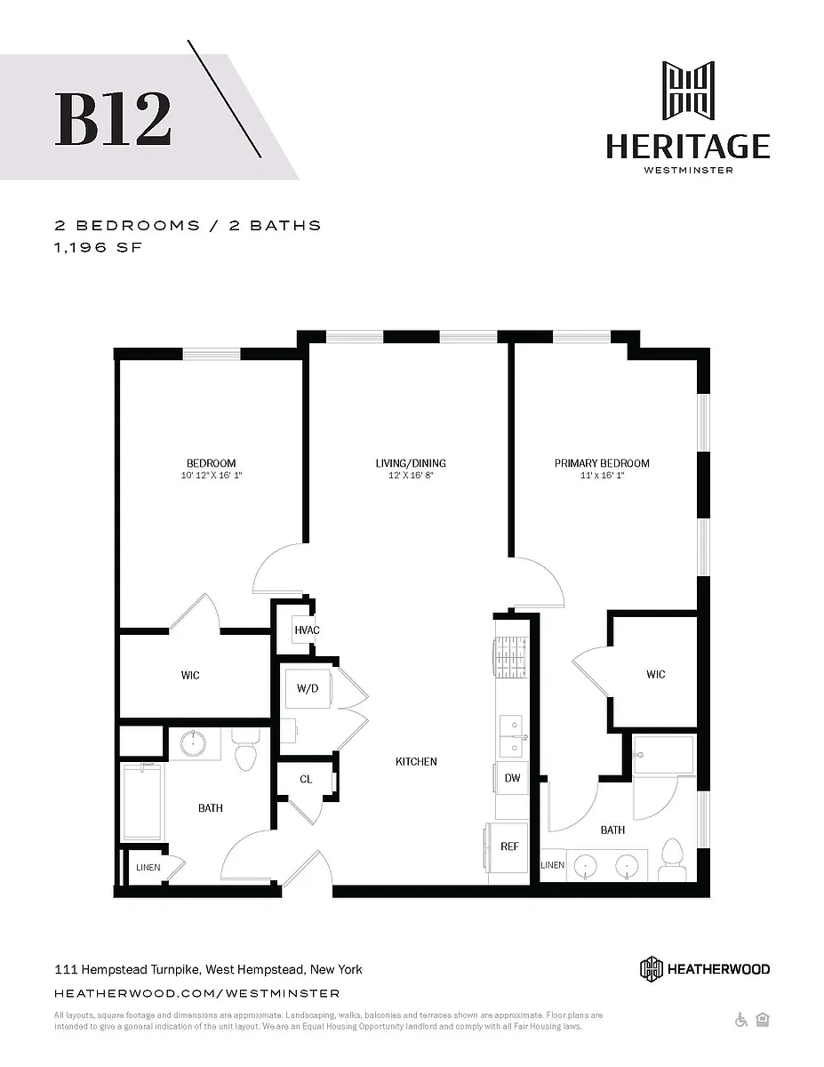 Floor plan 2 Bed, 2 Bath - B12