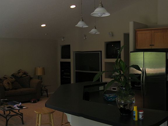 kitchen, living, dining room