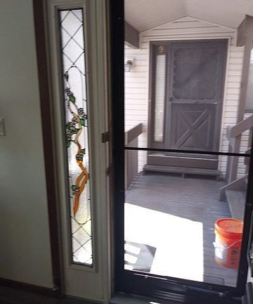 stained glass in side light.