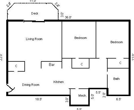 Condo floorplan - measurements are approximate