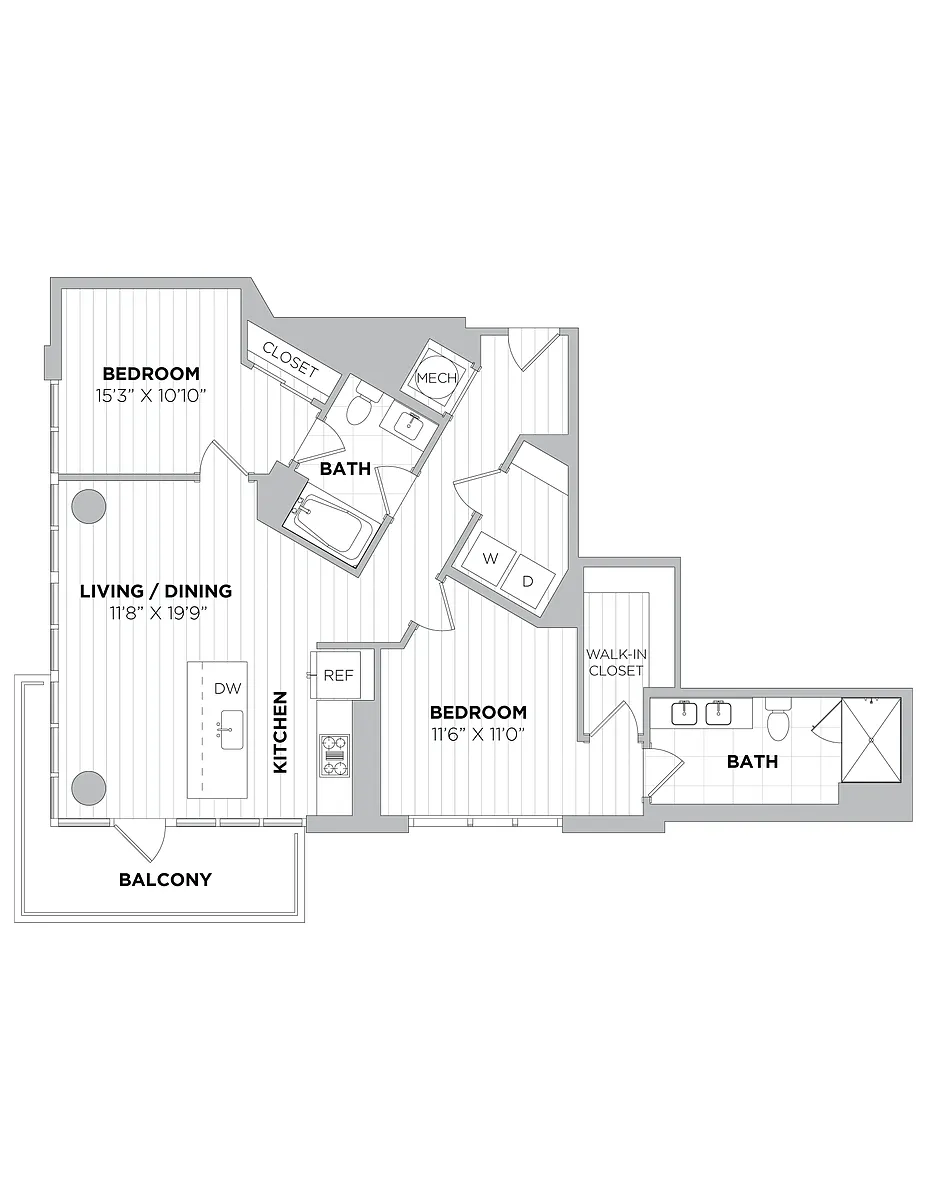 Floor plan 2 Bed/2 Bath-2C.1