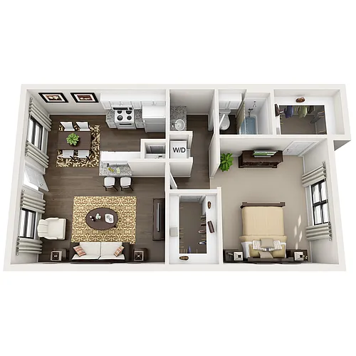 Floor plan A2 - 1X1