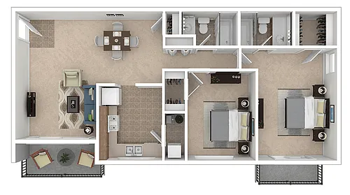 Floor plan 2 Bedroom 2 Bath Renovated
