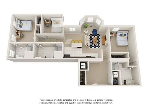 Floor plan 3BR/3BA - Bay