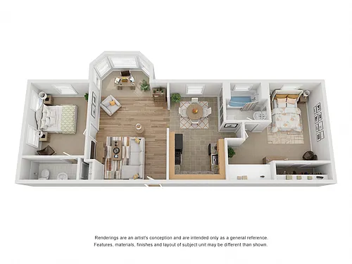 Floor plan 2 Bedroom/1Bath
