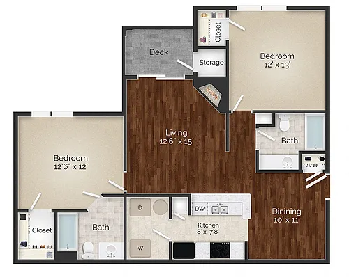 Floor plan Two Bedroom - B3 Renovated