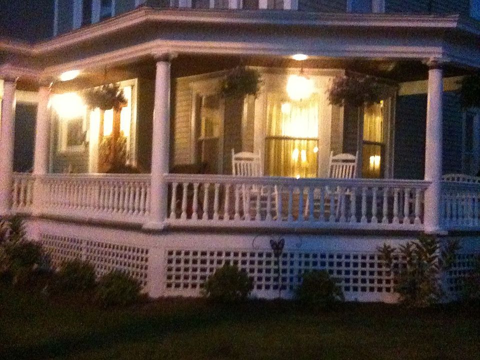 outside porch at night