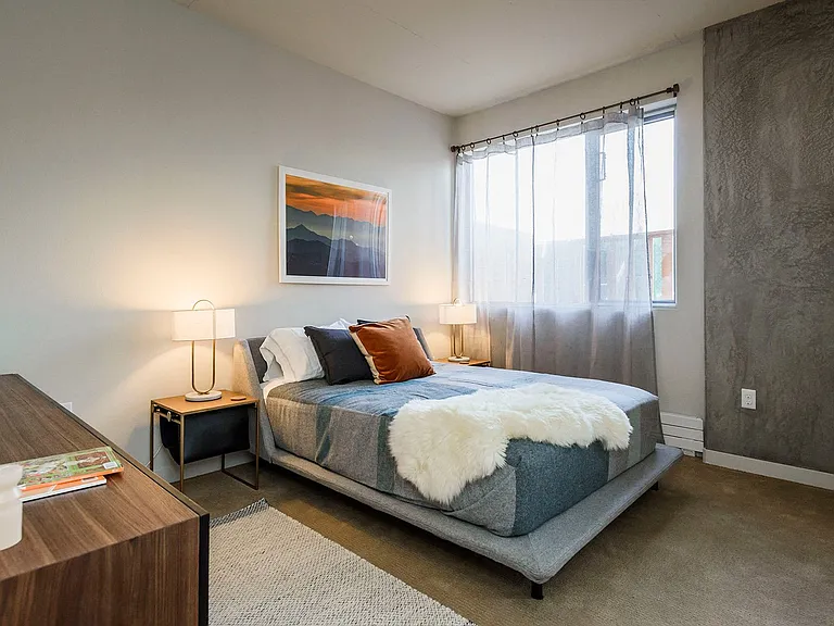 Exposed concrete in select apartments