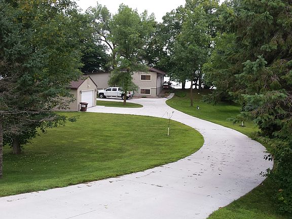 sweeping new concrete drive