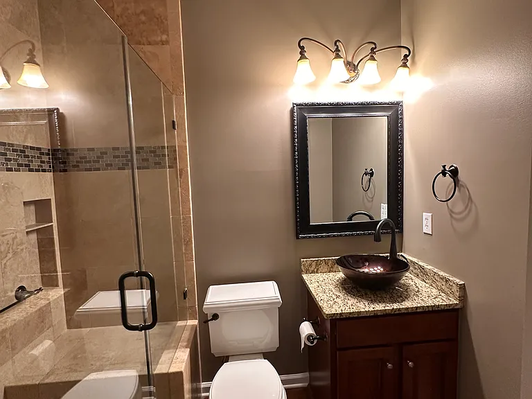 Downstairs Hall Full Bath with Walk In Shower
