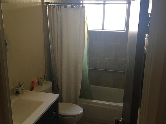 front bathroom with shower grab bars