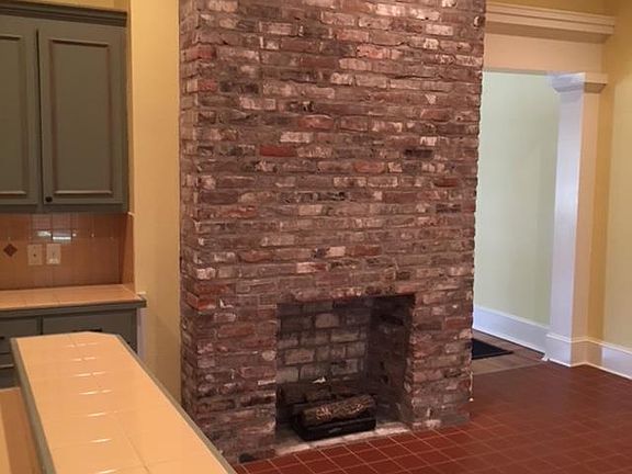 fireplace in kitchen