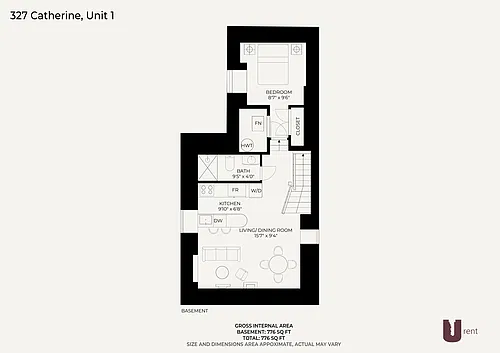 Floor plan 1 Bedroom 1 Bed 1 Bath