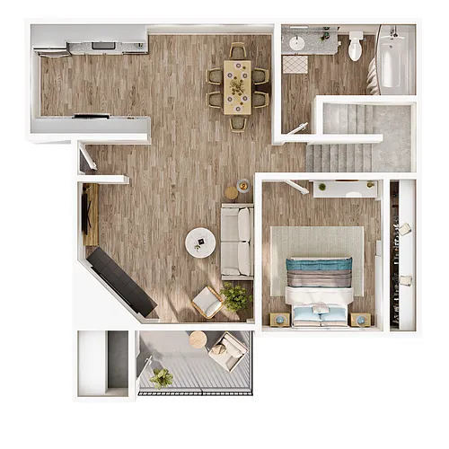 Floor plan 2 Bedroom / 2 Bathroom Townhomes