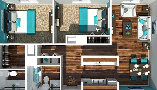 Two Bedroom One and A Half Bathroom Two Bedroom One and A Half Bathroom