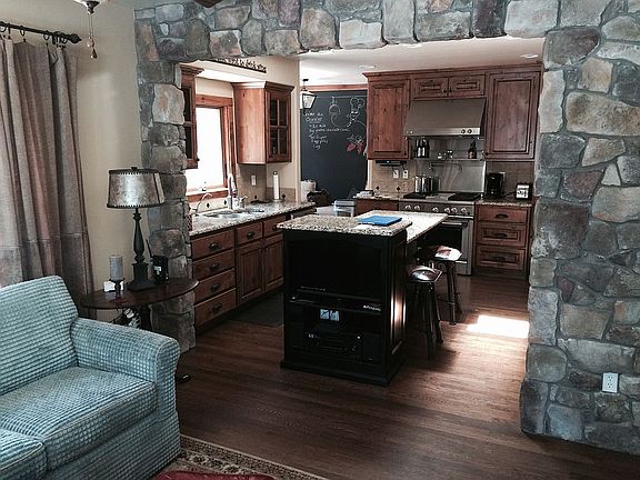 Kitchen with stone surround