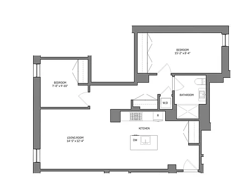 Floor plan 2 Bed 1 Bath Vanderpump