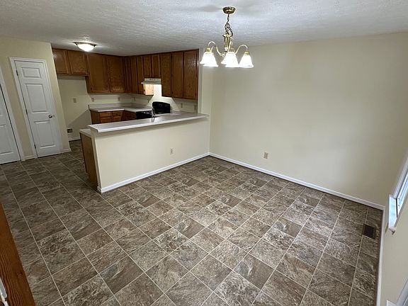 Dining area into kitchen