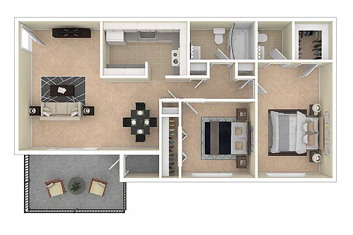 Floor plan 2 BEDROOM