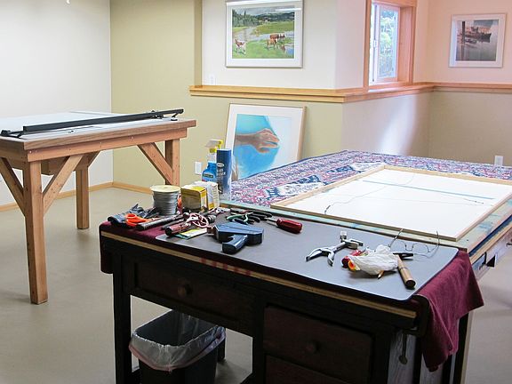 Art studio - framing table