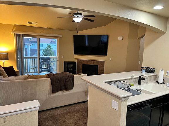 Well designed open concept living, kitchen and dining areas.