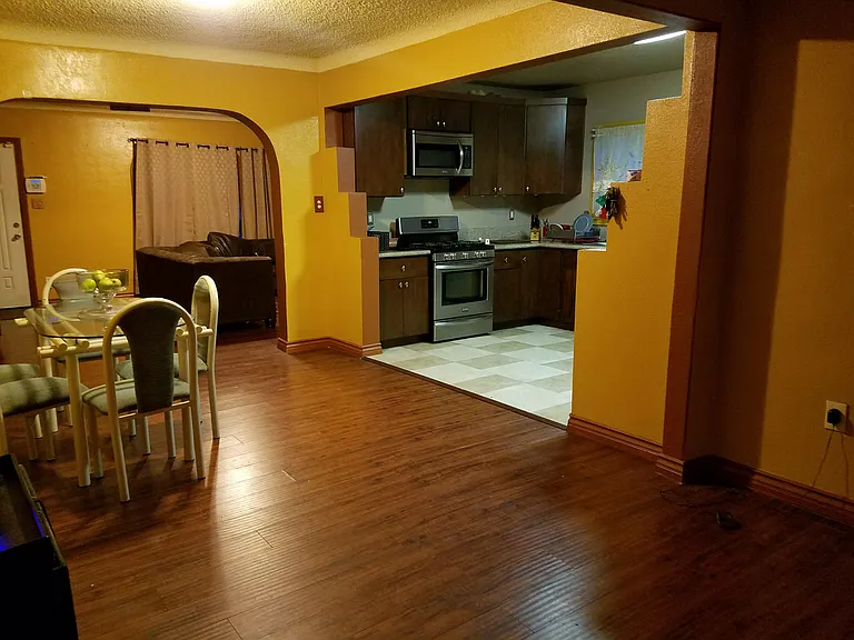 Kitchen open floor plan to dining room.