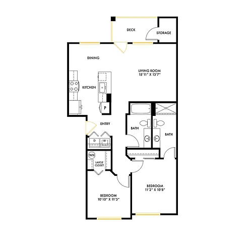 Floor plan South B11 2x2 - Brand New