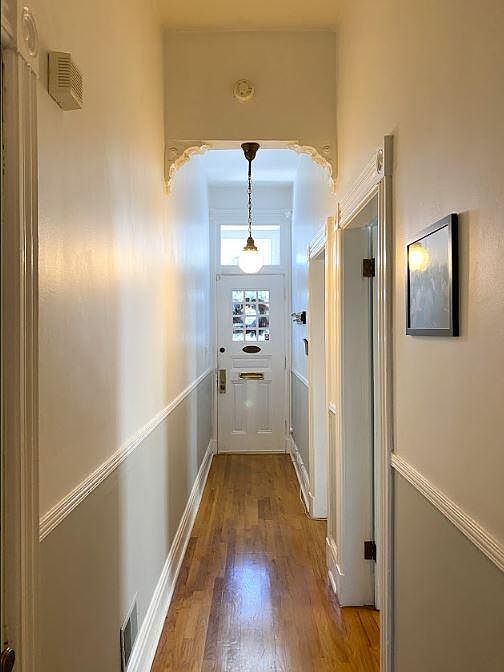 View from the kitchen to the front door.