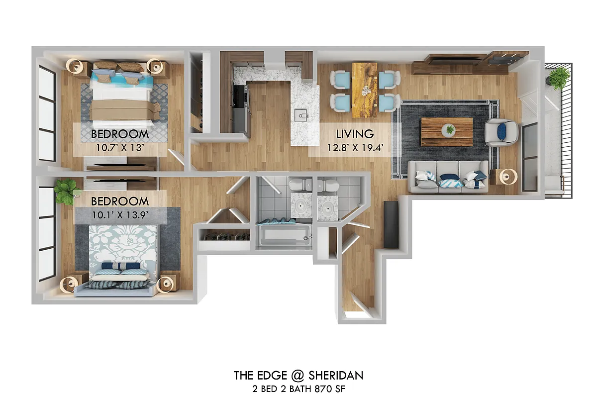 Floor plan 2BED-04