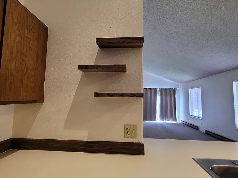 Open shelves over the dishwasher