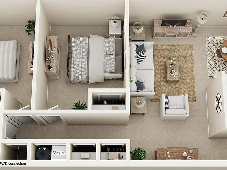 Two Bedroom, One Bathroom, 850 sqft. Two Bedroom, One Bathroom, 850 sqft.