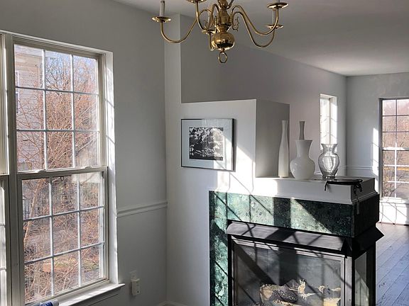 gas fireplace dining area