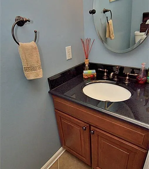 The downstairs half bath.