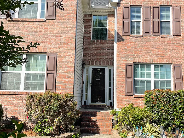 Front door, porch