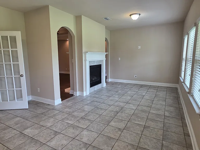 Sunfoom with double sided fireplace