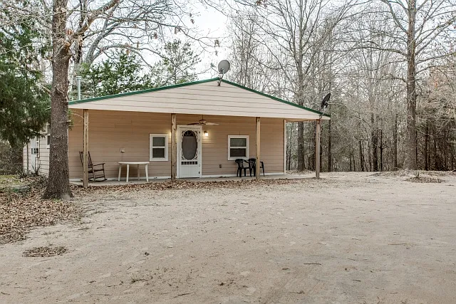 Front view/Covered porch 30ftx6ft, Ceiling Fan and parking area