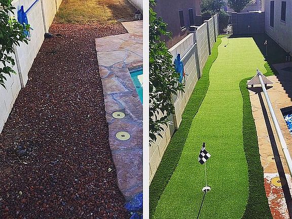 Before/after 4 hole green