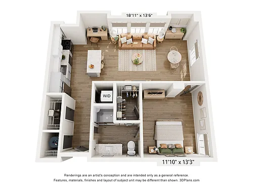 Floor plan 1BR TYPE G