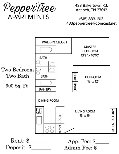 Floor plan Two Bedroom