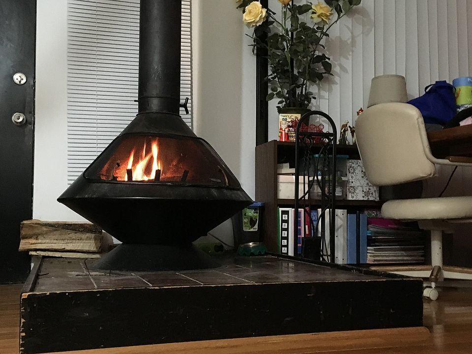wood burning fireplace